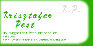 krisztofer pest business card